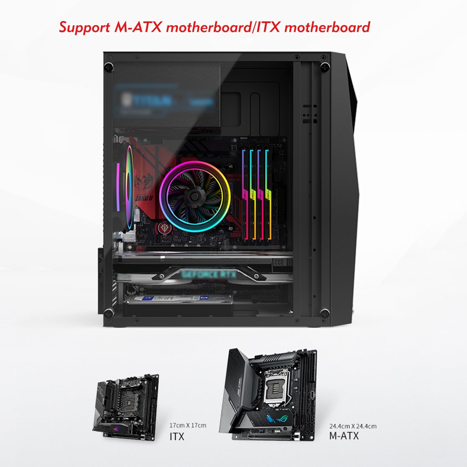ブラック PCケース 透明パネル 赤色LED 71qX00D0fZL._AC_UL210_SR210,