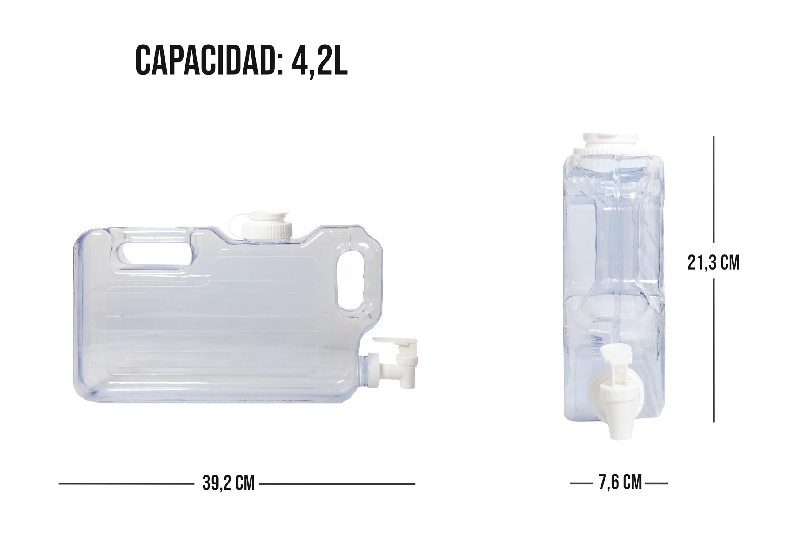 Dispensador de Agua fría Nevera | Dispensador de Agua de: 3-3,8-4,2-5,7 y 7,2 litros a Elegir | Garrafa dispensadora de Agua para frigoríficos Libre de BPA | Dispensador Reutilizable Agua (4.2L) — view 2