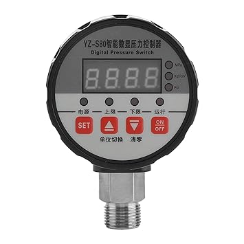 Pressure Controller, Relay Signal Output Digital Pressure Switch, Over-Pressure Checking 4-Digital LED Display, for Water Treatment System Treatment