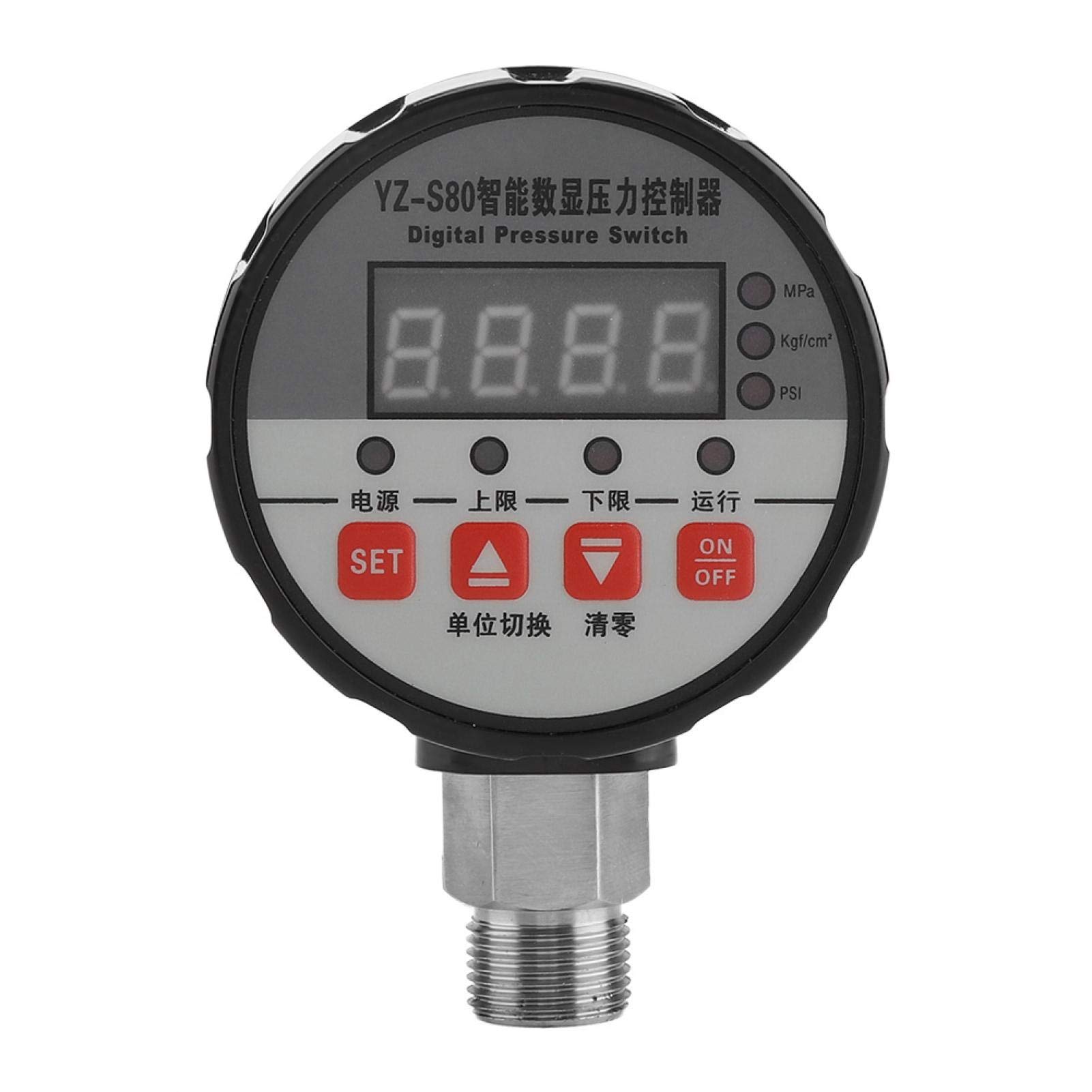 Pressure Controller, Durable 4-Digital LED Display, Digital Pressure Switch, for Treatment Laboratory Graduate School Water Treatment System