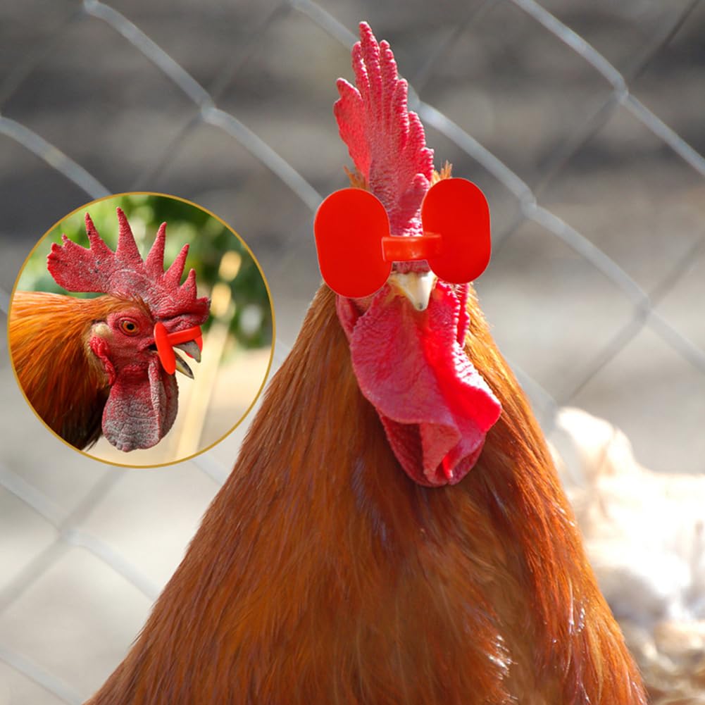 20 Pièces Lunettes De Poulet en Plastique,Lunettes De Poulet Anti-Picorage,Lunettes De Poulet Sans Broches,Lunettes Anti-Picage pour Poulet,56×38MM