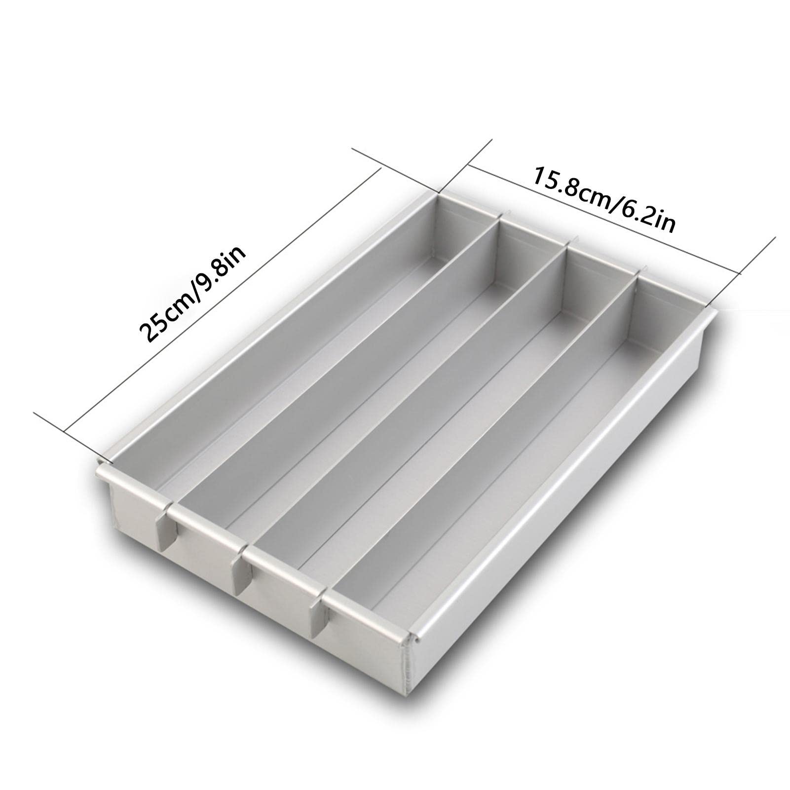 Molde cuadrado ajustable de aluminio para tartas con divisor extraíble, utensilio versátil para brownies y pasteles, antiadherente, fácil liberación para entusiastas de los amantes de los ing