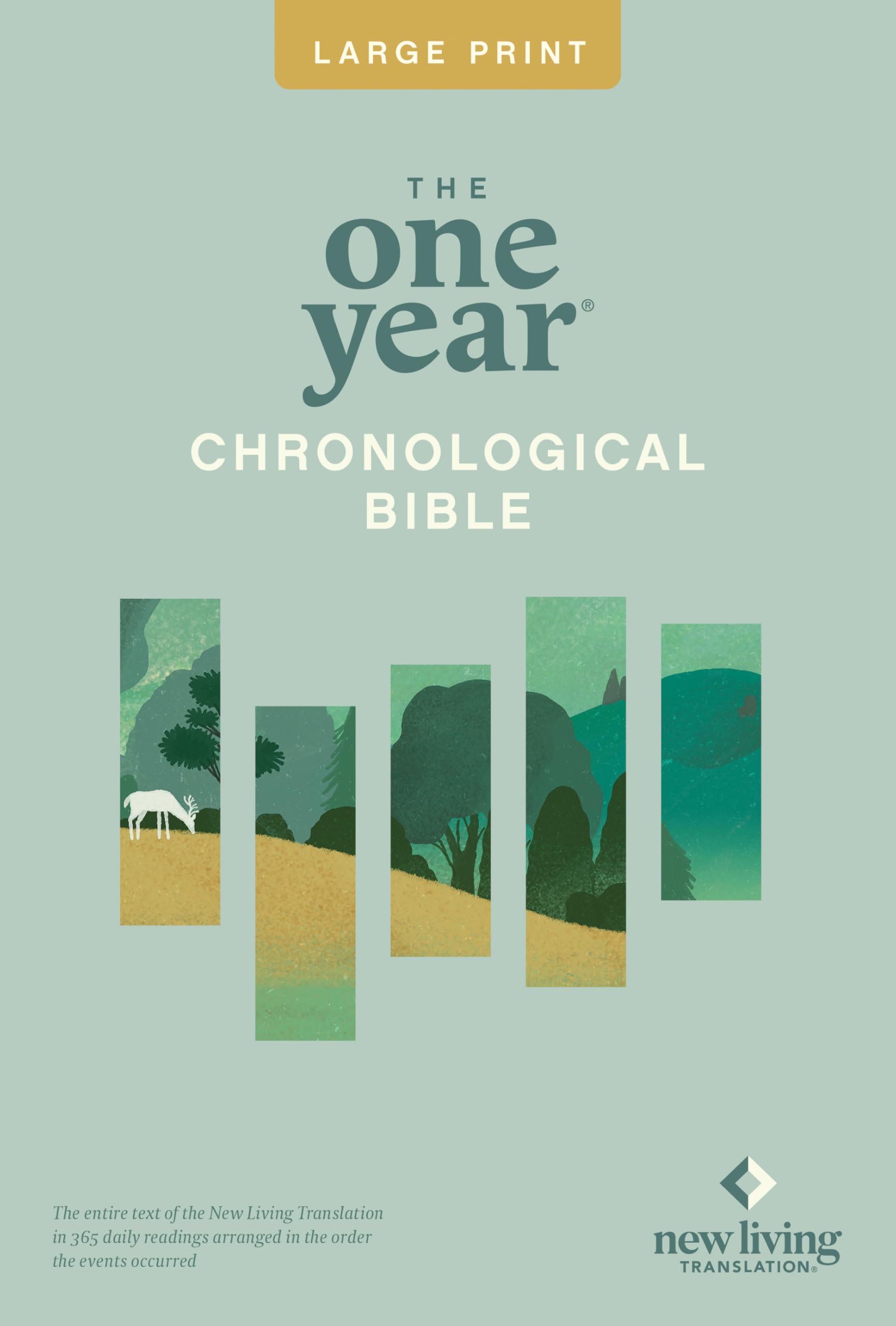 NLT One Year Chronological Bible Slimline Large Print (New Living Translation): Premium Slimline, Large Print