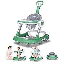 Vista 1 de Baby Walker with Wheels 5 in 1 Foldable Activity Center with Mute Wheels Adjustable Heights Anti-Fall Push Walkers for Boys Girls Safe Infant