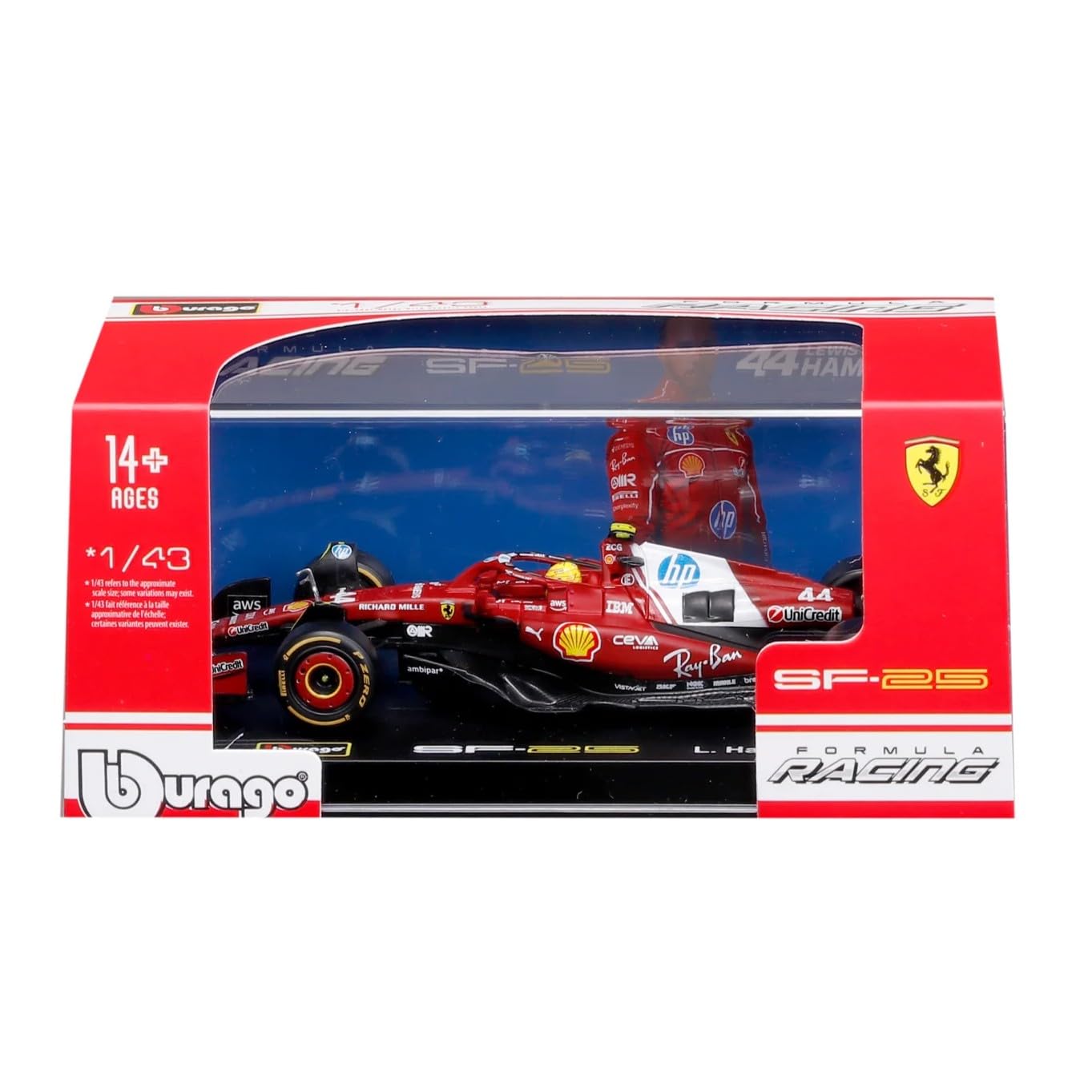Amazon | ブラーゴ 1/43 フェラーリ F1 SF-25 ＃44 ルイス・ハミルトン