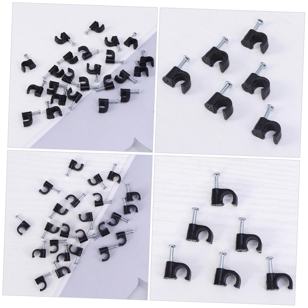 OSALADI Lot De 400 Clips Adhésifs Pour Chemin De Câbles Ancrages De Câbles Solides Clous Pour Mur Et Sol Supports De Câbles Pour Maison Et Bureau