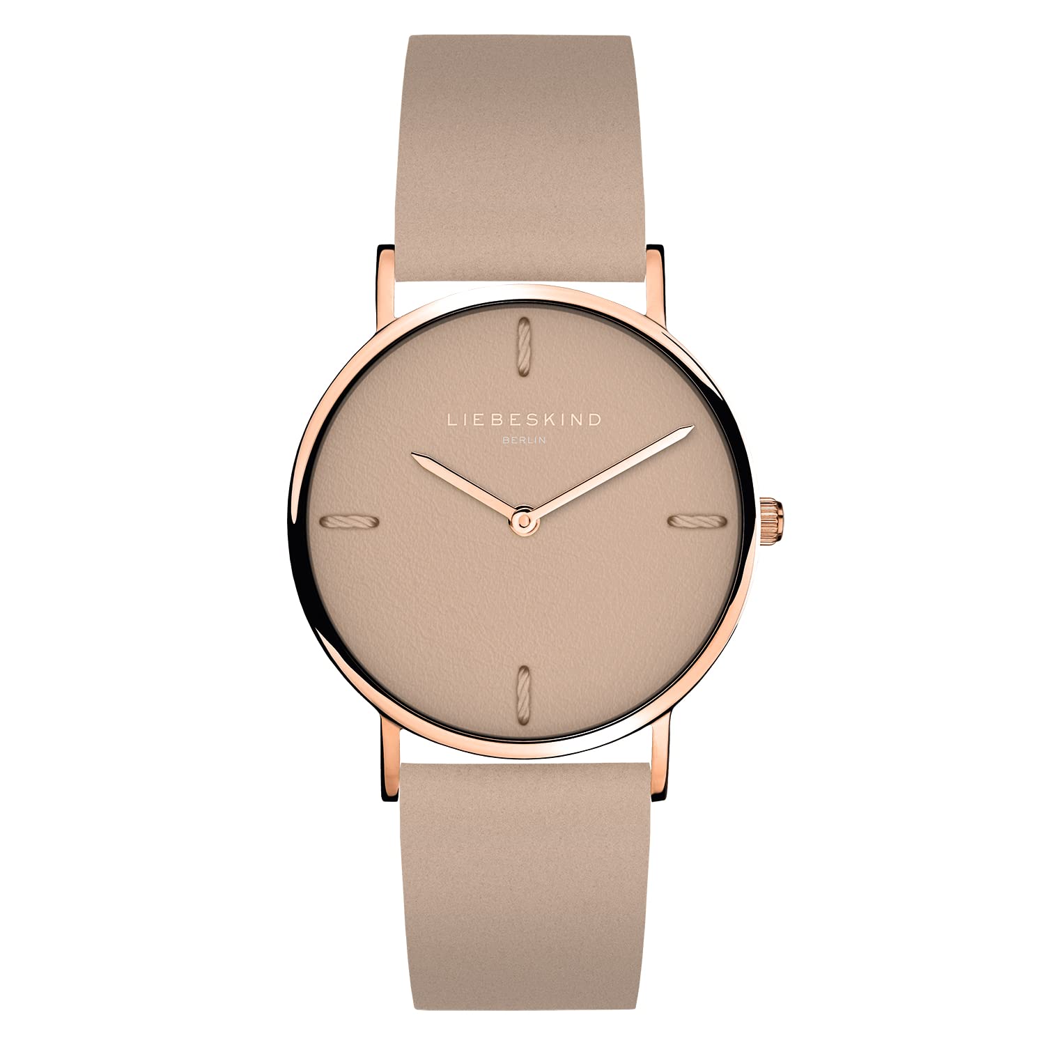 LIEBESKIND BERLIN Damen Armbanduhr mit Lederzifferblatt – Rundes Gehäuse 34 mm – Lederarmband – 5 ATM wasserdicht – Verschiedene Farben