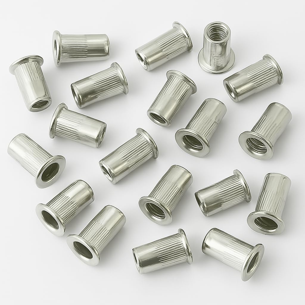VEDA Dadi per rivetti ciechi in alluminio, M5 x 0,8, 50 pezzi, dadi filettati per metallo, mobili, officina