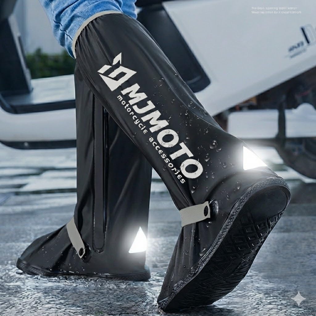Hochrohrowe pokrowce na buty motocyklowe, kreatywne, wodoodporne, wielokrotnego użytku, do jazdy na motocyklu, jazdy na rowerze, na kalosze przeciwdeszczowe, odporne na deszcz, pokrowiec na