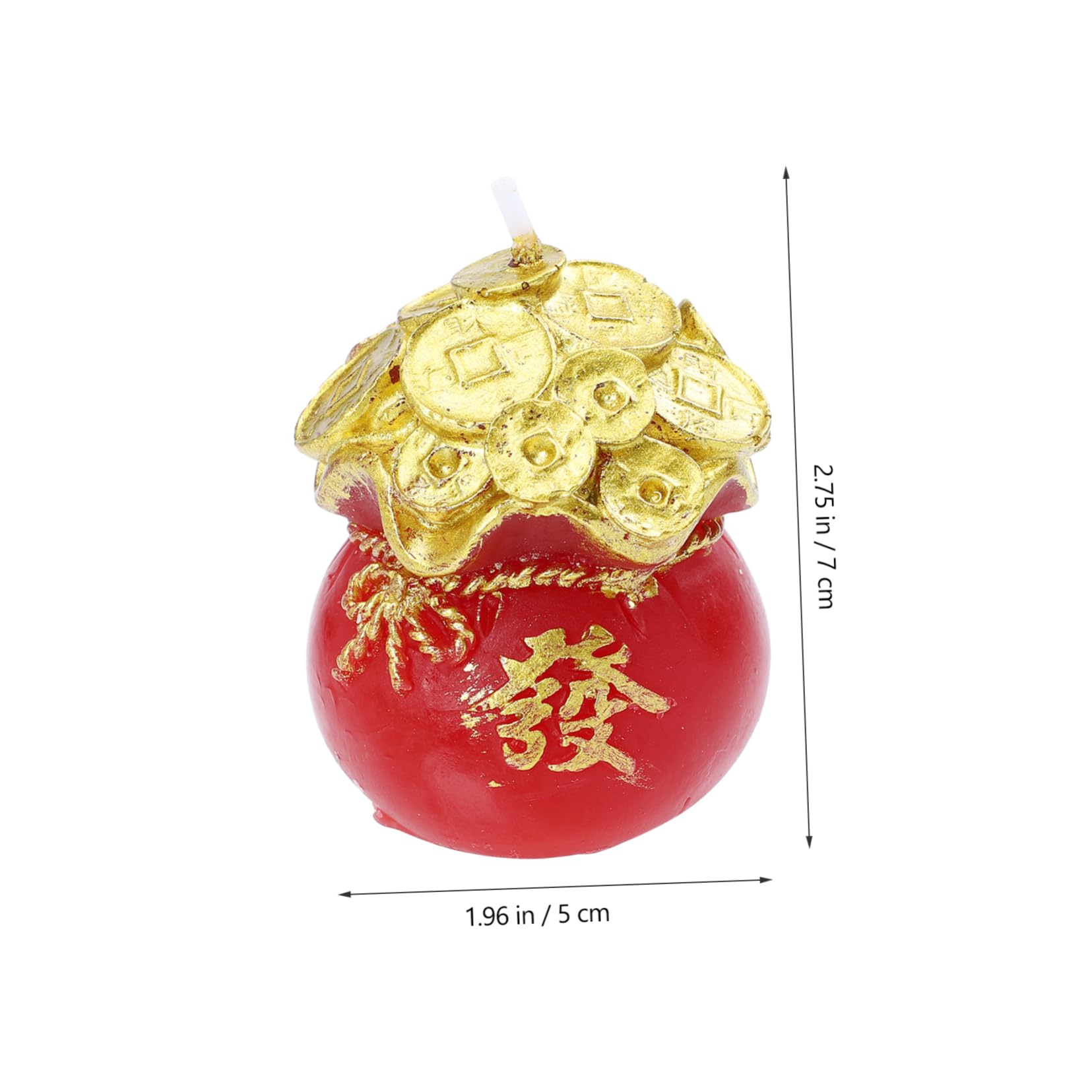 PRETYZOOM Money Bag Candle Lucky Charms Decor for Festival New Year Blessing Ornament