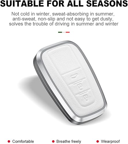 Miniatura 4 de KUNGKIC Funda inteligente para llavero de automóvil para Toyota CHR C-HR Camry Prius Prado Corolla RAV4 aleación de aluminio y protector de cuero