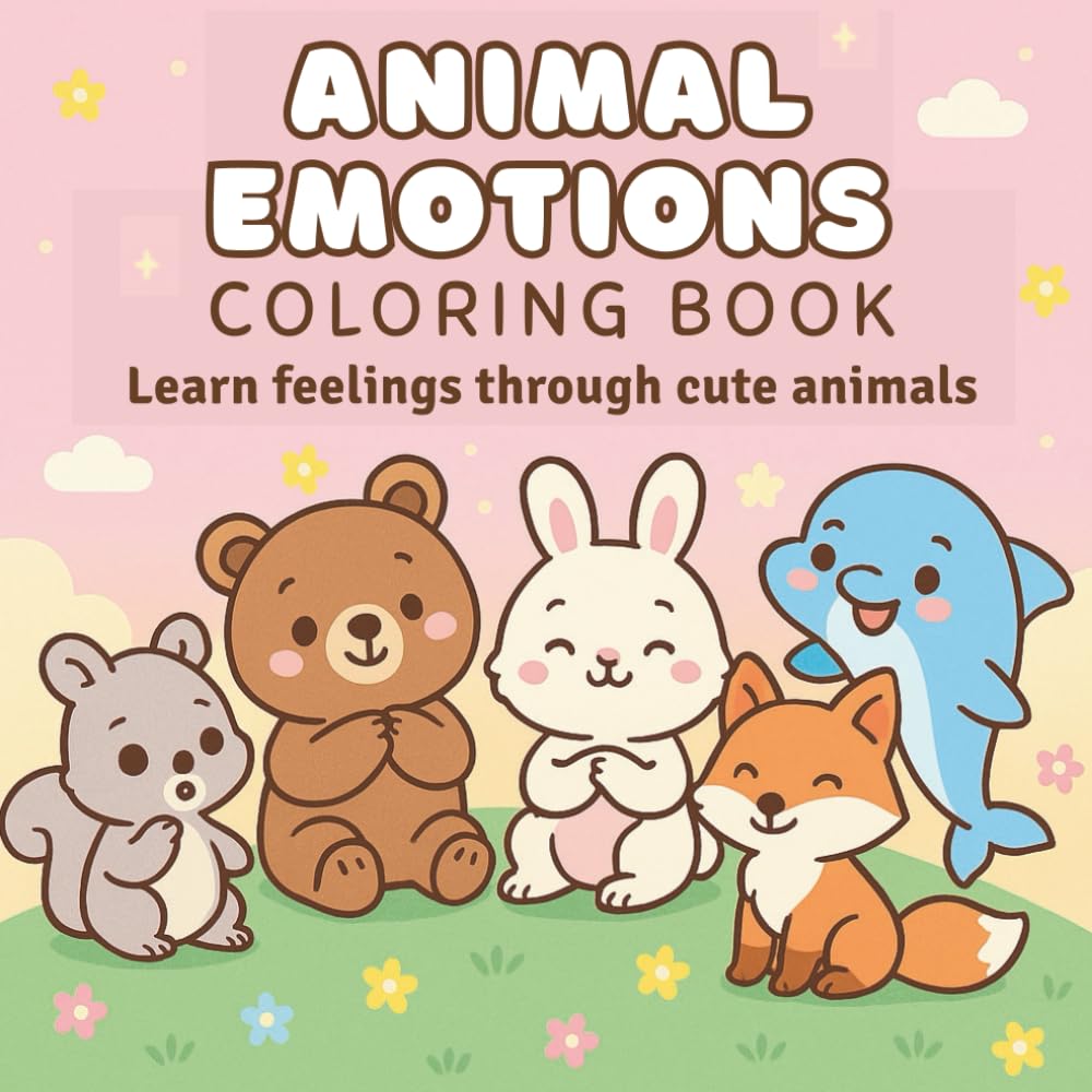 Animal Emotions Coloring Book: Learn Feelings Through Cute Animals - A Mindful Coloring Adventure for Kids Ages 3–8: Help Kids Explore Emotions, ... and Emotional Learning Activity Book