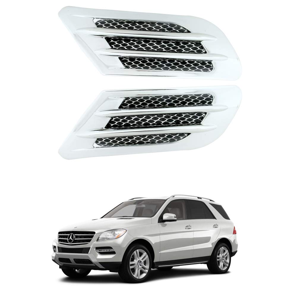 Oshotto Car Decorative FD-697 Electroplate Air Flow Intake Scoop Turbo Bonnet Vent Hood Compatible with Mercedes Benz Ml 250/350 (Chrome)