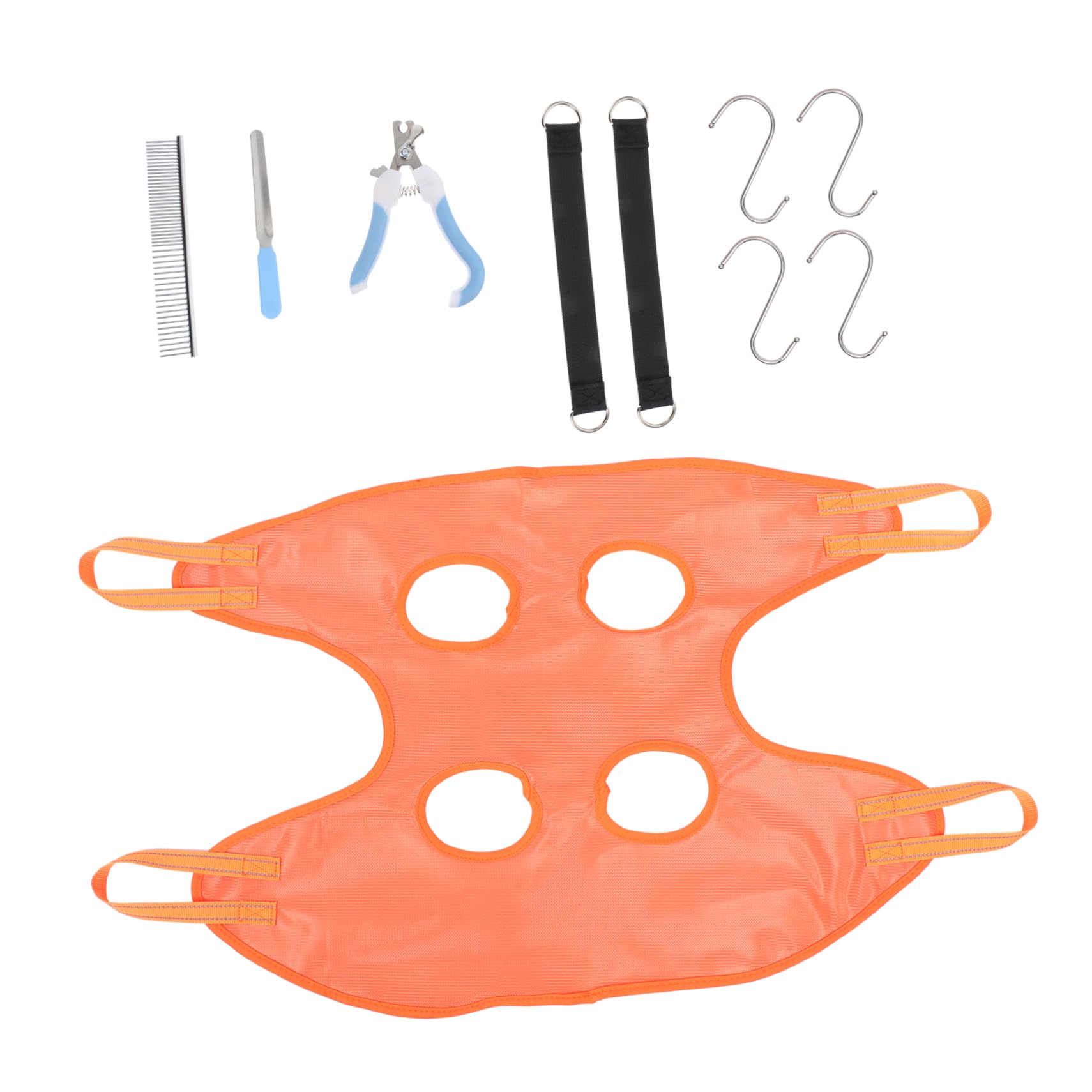 Abaodam 1 Set Convenient Grooming Hammock for Dogs and Cats Professional Grooming Comb Nail Cutter Lightweight Durable Nail Trimming Easy to Clean