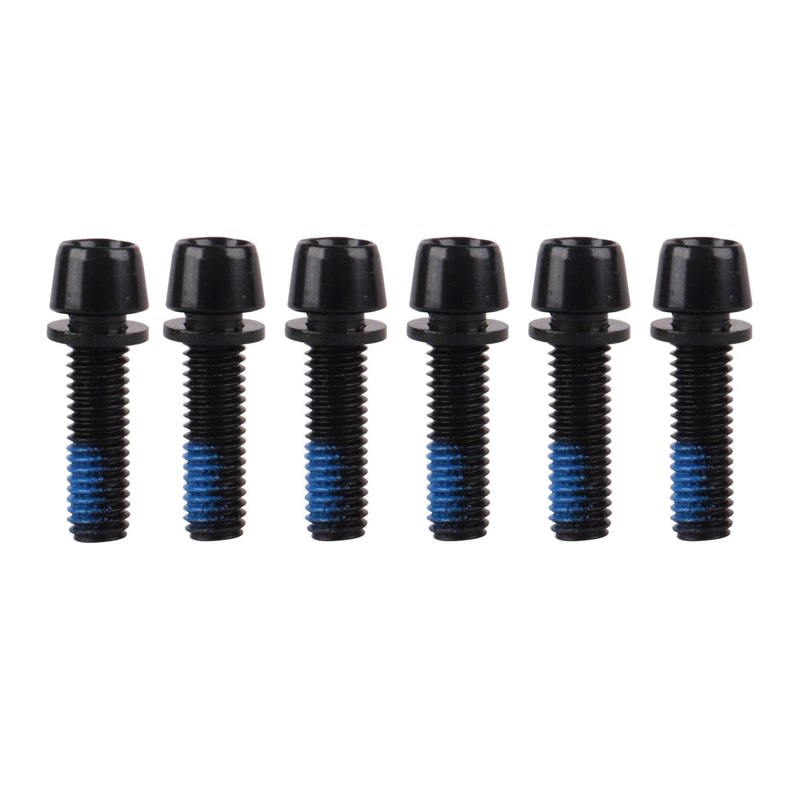 YANRUHFL Steel M5x18mm Bolts with Washer, Allen Hex Tapered Screw for Bicycle Stem, Pack of 6 (Black)