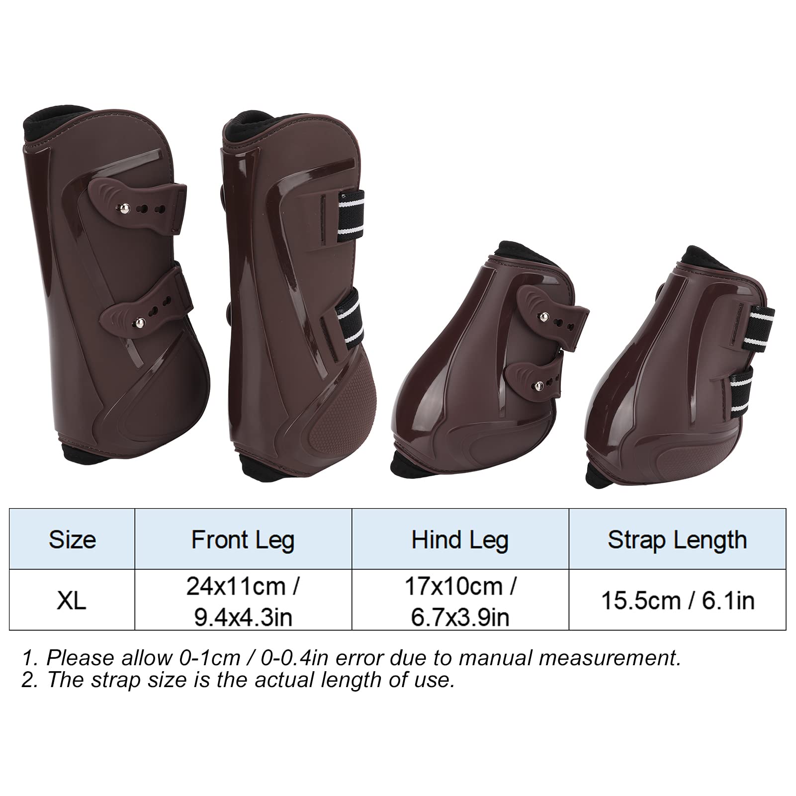 Botas de tendón de salto con frente abierto, 4 piezas de botas de soporte para tendones de caballo, botas ajustables de primera calidad para uso diario ecuestre y ejercicio