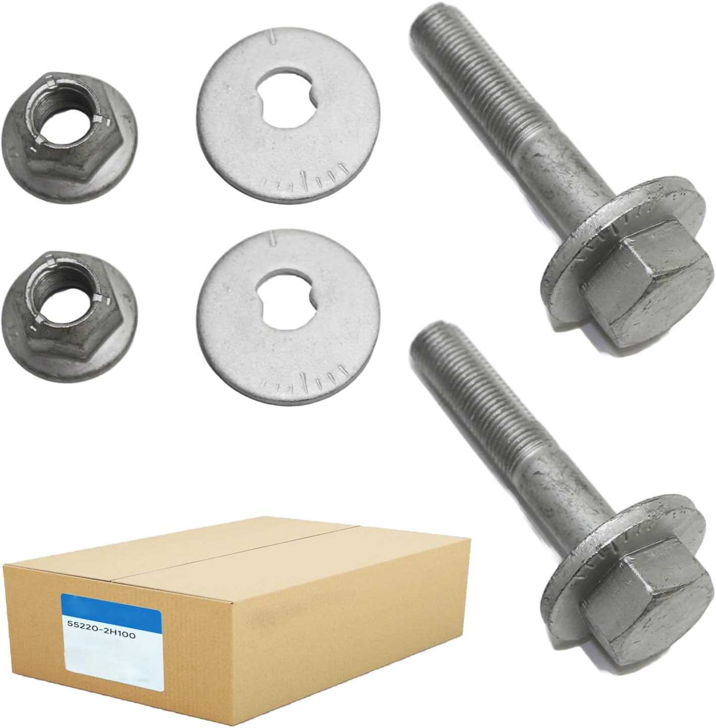 Camber Eccentric Bolts Compatible with Hyundai Elantra 2007-2011, Replace# 55220-2H000, 55220-2H100, 55223-2H000