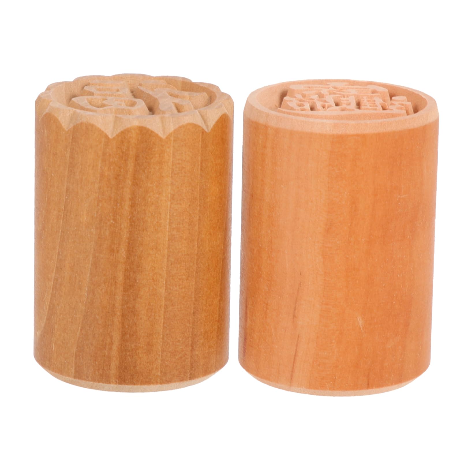 FUNOMOCYA 2Pcs Wooden Moon Cake Stamp DIY Pastry Press with Creative Design for Baking and Festivals for Making Beautiful Moon Cakes