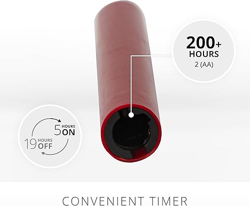 Miniatura 4 de Luminara Juego de 2 velas LED de llama móvil (1 x 9.75), vela sin llama, borde derretido, cera suave, sin perfume (rojo)