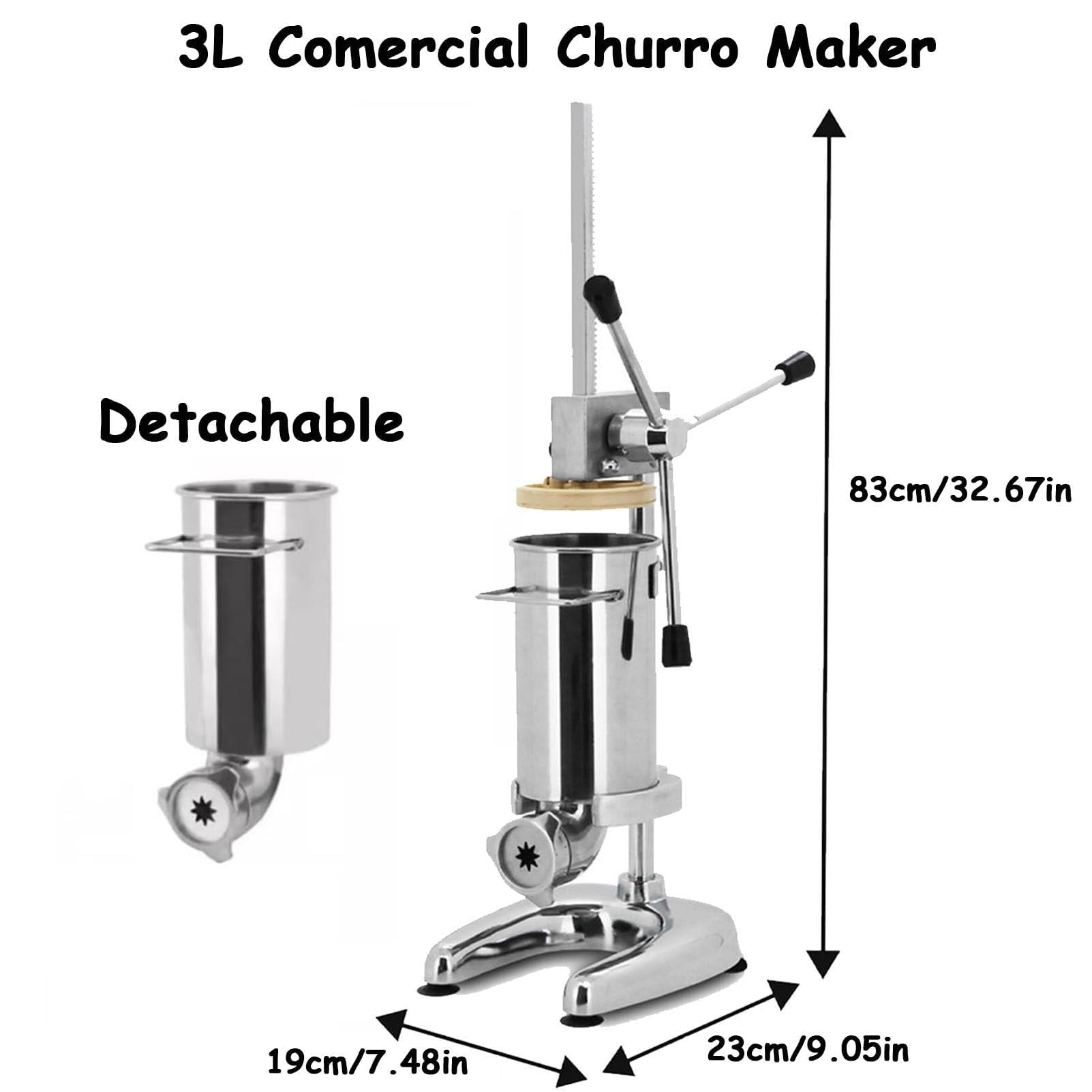 Machine à churros avec 5 moules – Remplissage de churros commercial pour restaurants, boulangeries et usage domestique – Idéal pour de délicieux churros fraîchement préparés