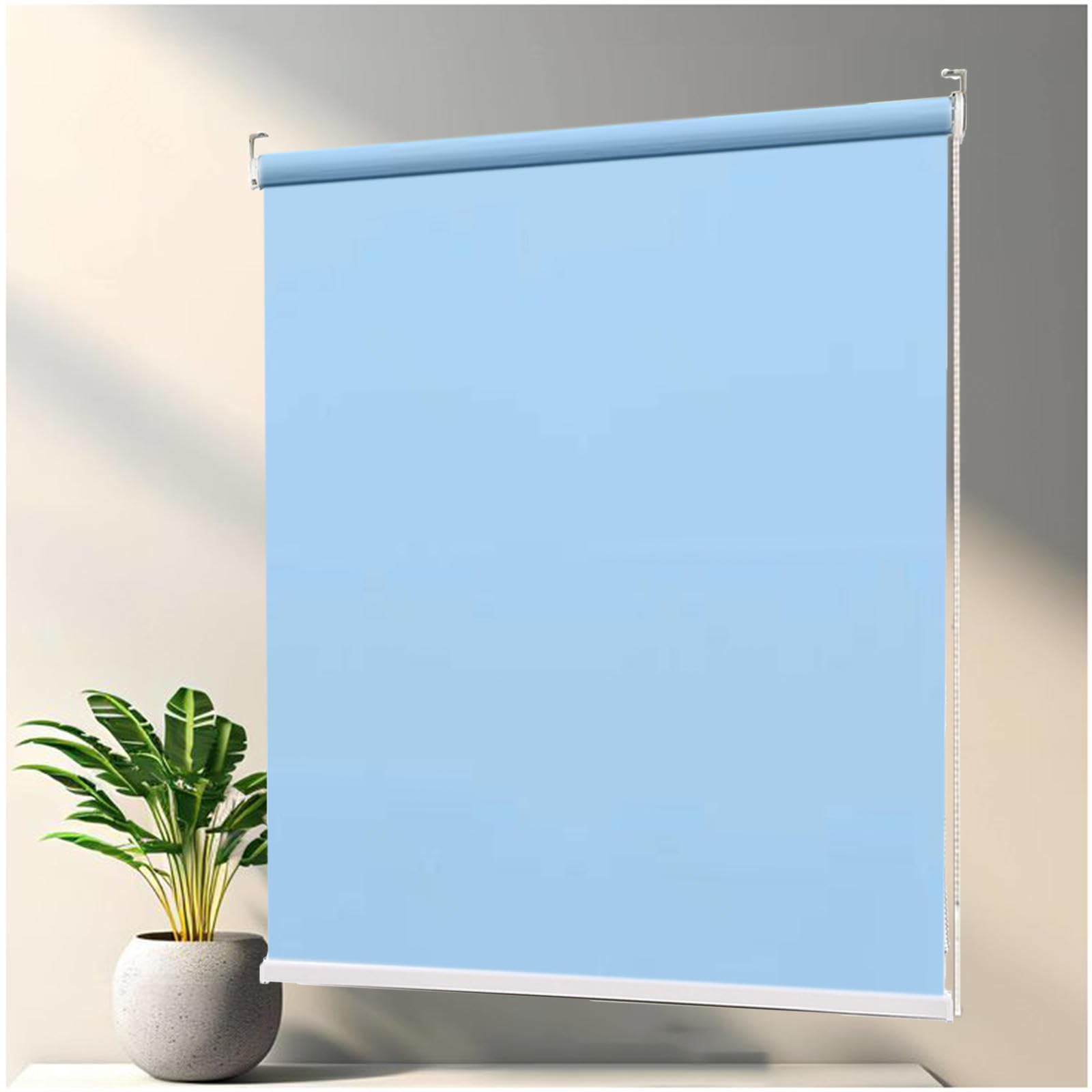 Thermal Blackout Roller Blinds for Windows, Household Sunshade Roller Blinds, Sunscreen Privacy Roller Shades, Waterproof Blackout Curtains 40-150cm Wide,blue-70x130cm/27.5 * 51in