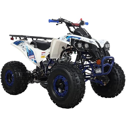 X-PRO 125cc ATV 4 Wheels Quad 125 ATV Quads, Big 19"/18"Tires! (Blue, Factory Package)