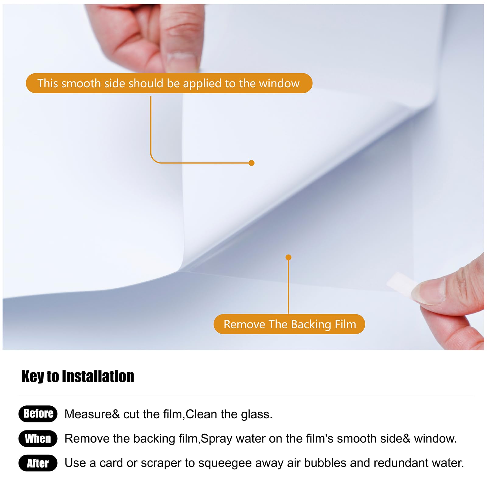 FEILAYS White Thickened Total Blackout Window Film Frosted Glass Static Cling UV Sun Blocking Heat Control Window Tint Day and Night Insulation Home Bathroom Door Decorative Cover Opaque 11.8