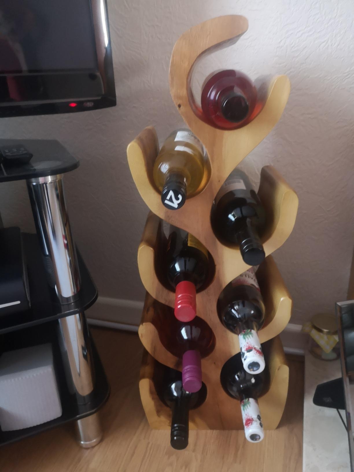 Solid suar wood tree wine rack 8 bottle - Rich wax finish (Part of our ...