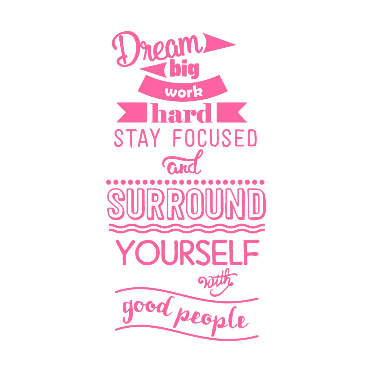Inspirational Phrase Vinyl Wall Decal Decor Living Room Dream Big Work Hard Home Idea Wall Stickers for School Classroom Large - 57x109cm