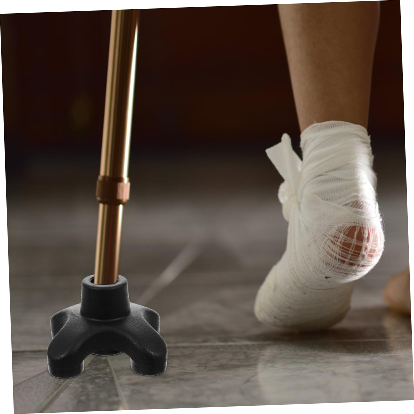 FOMIYES Non-Slip Hiking Pole Tips Walking Stick Accessories Crutches Rubber Foot Covers Trekking Pole Anti-Skid Tips Replacement Cane