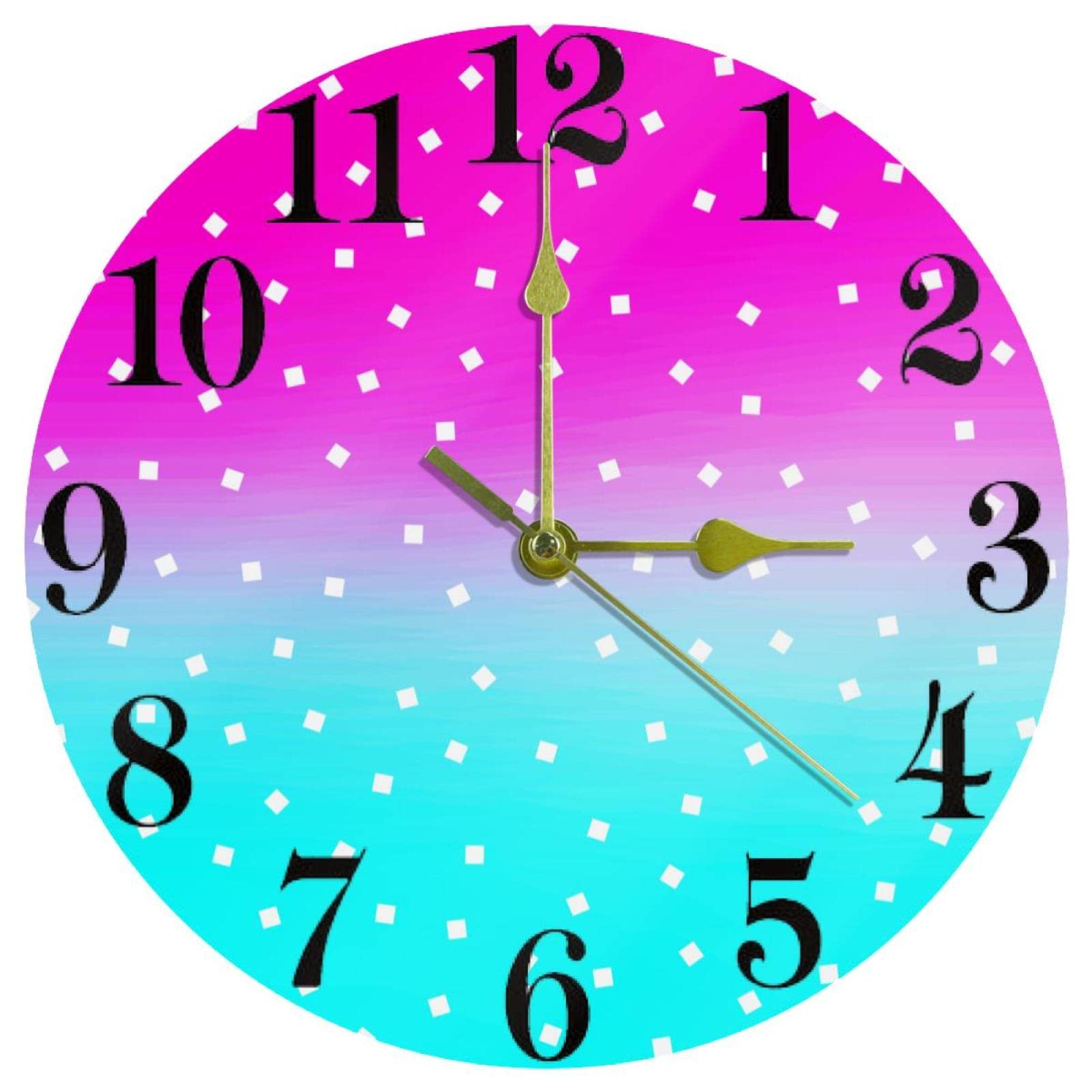 Horloge murale pour chambre d'enfant ou bureau design rond épuré en couleur pastel
