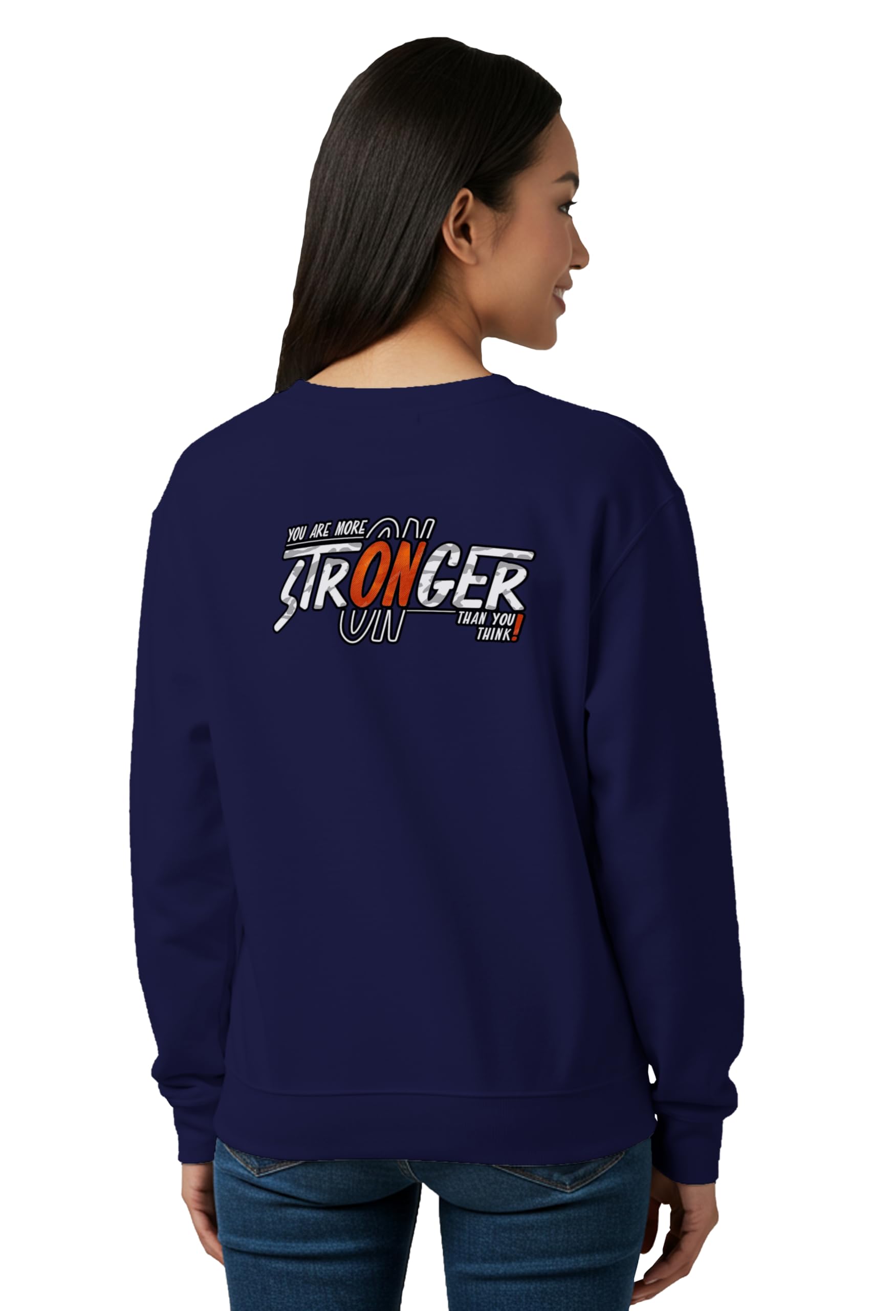 Winter Sweatshirt for Women Stronger Graphic Printed Round Neck Regular Fit Cotton Blend Gen Z Casual Sweatshirt-image-41