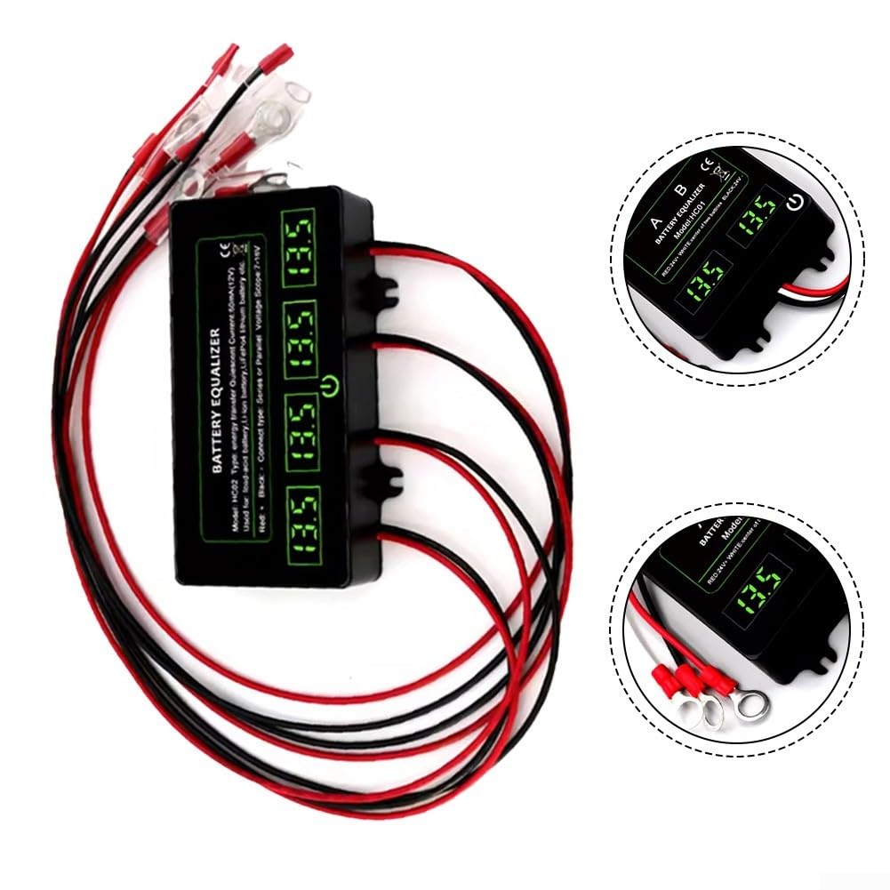 Equalizzatore batteria HC01 per 2S 12V piombo-acido, interruttore touch, compensazione di tensione 0-5A, prolungato (HC01)