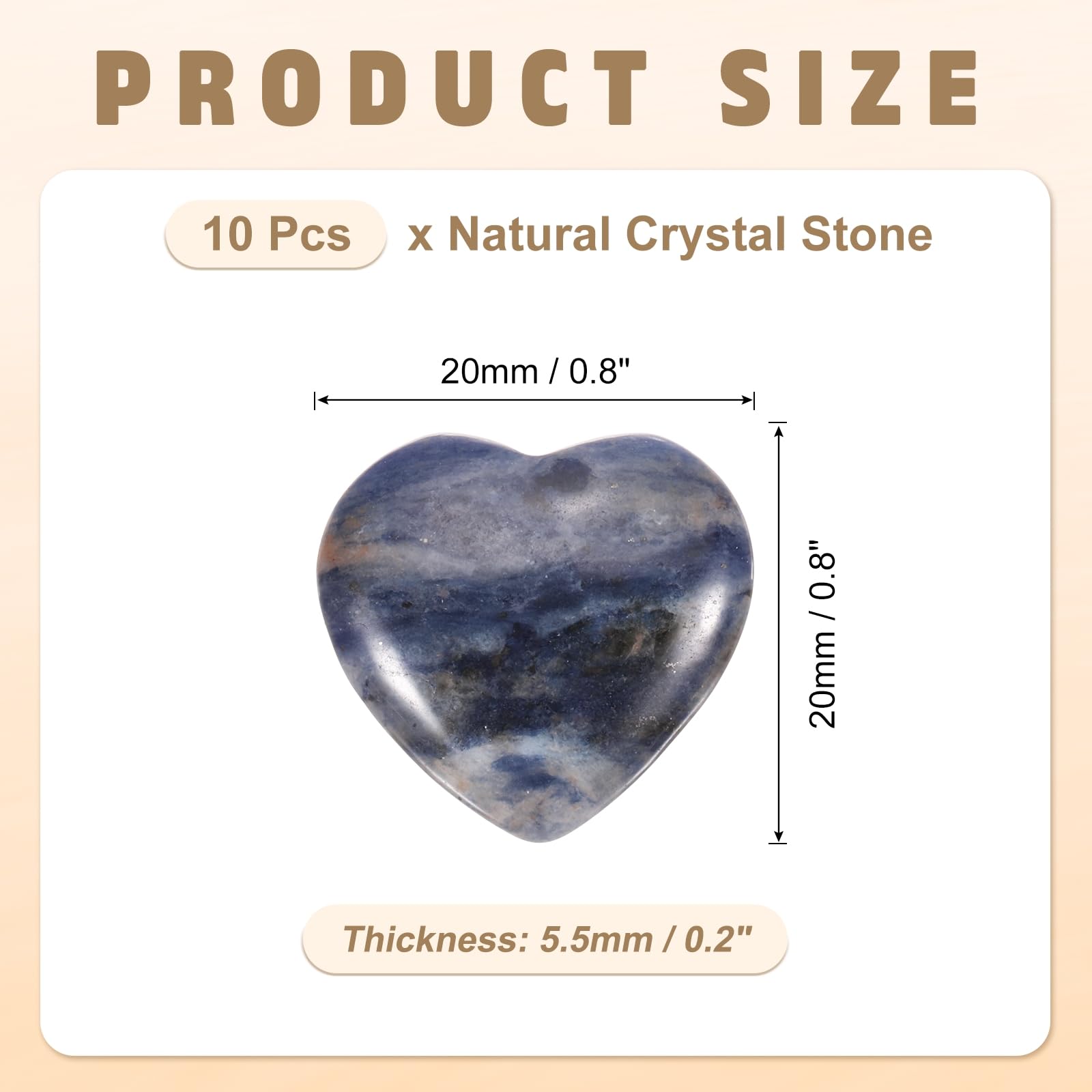 PATIKIL 10Pcs Natural Heart Shaped Crystal Stone, 0.8" Polished Love Gemstone Crystal - Image 2