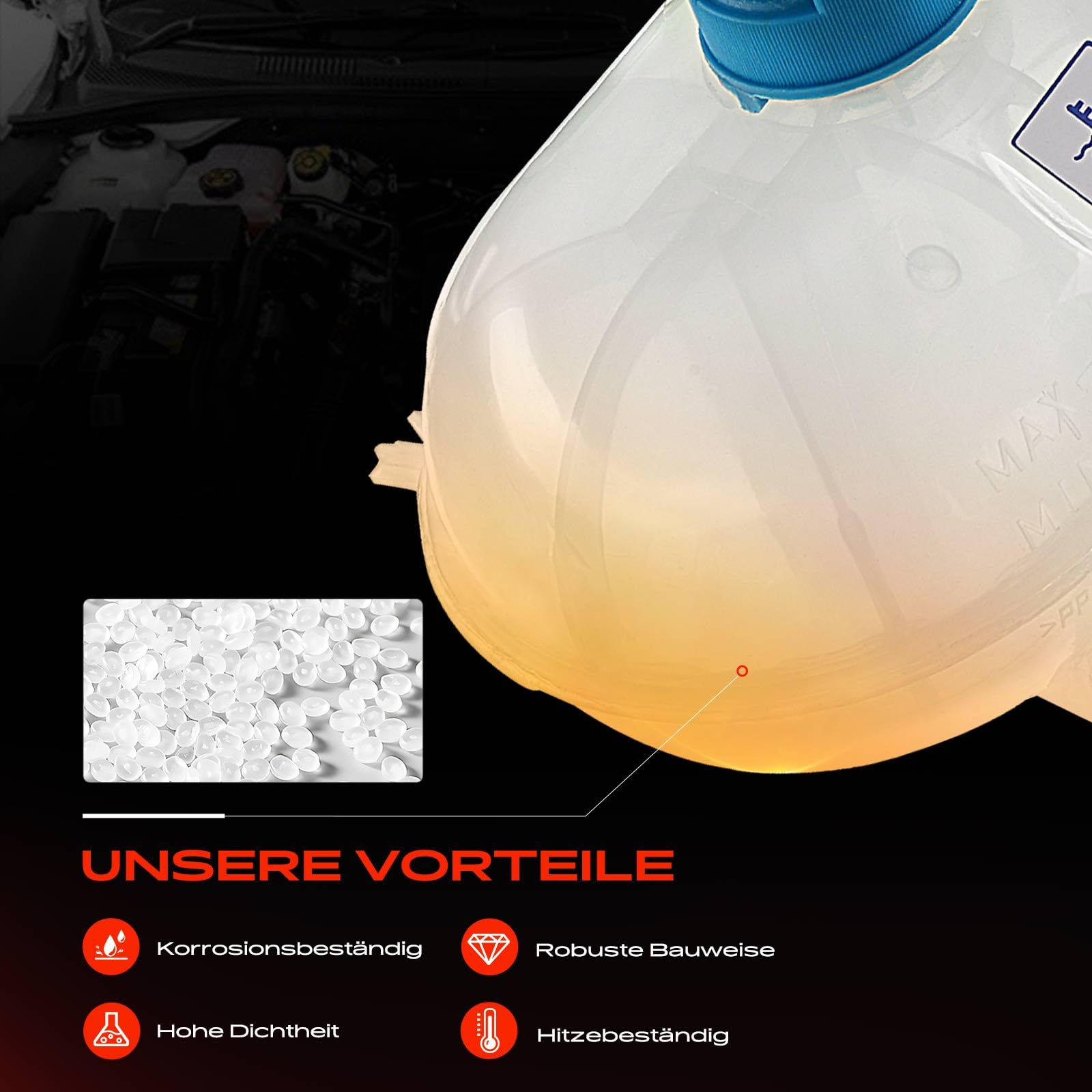 Frankberg Ausgleichsbehälter Kühlmittel Mit Deckel Kompatibel mit 500 C 312 Panda 169 KA RU8 2003-2020 51956876