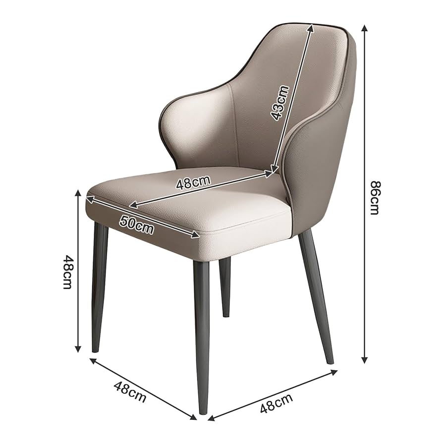 Amazon｜フェイクレザーダイニングチェア2脚セット、ミッド