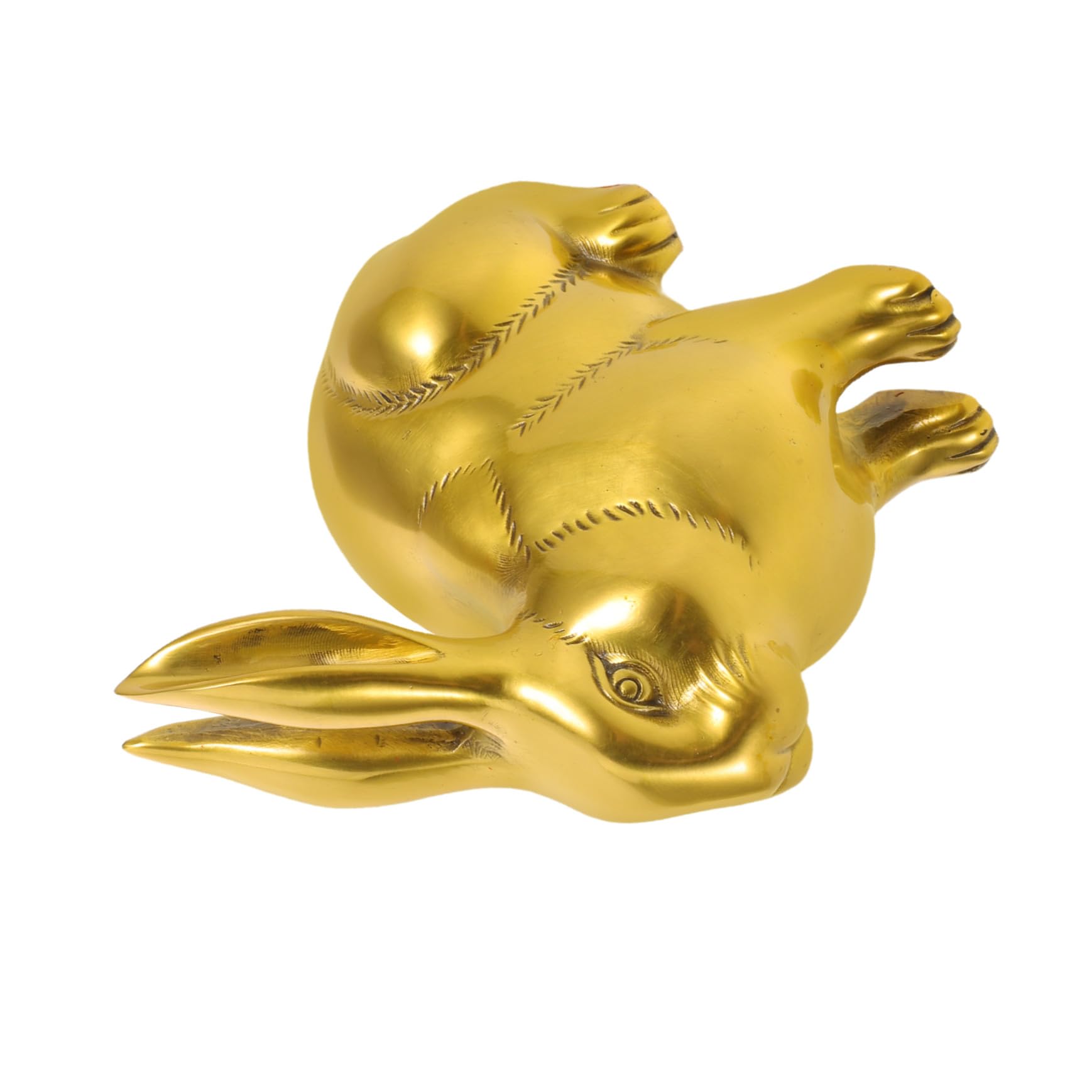Cabilock Figurine Lapin Laiton Miniature Sculpture Animale Feng Shui Décoration Bureau Maison Métal Artisanale