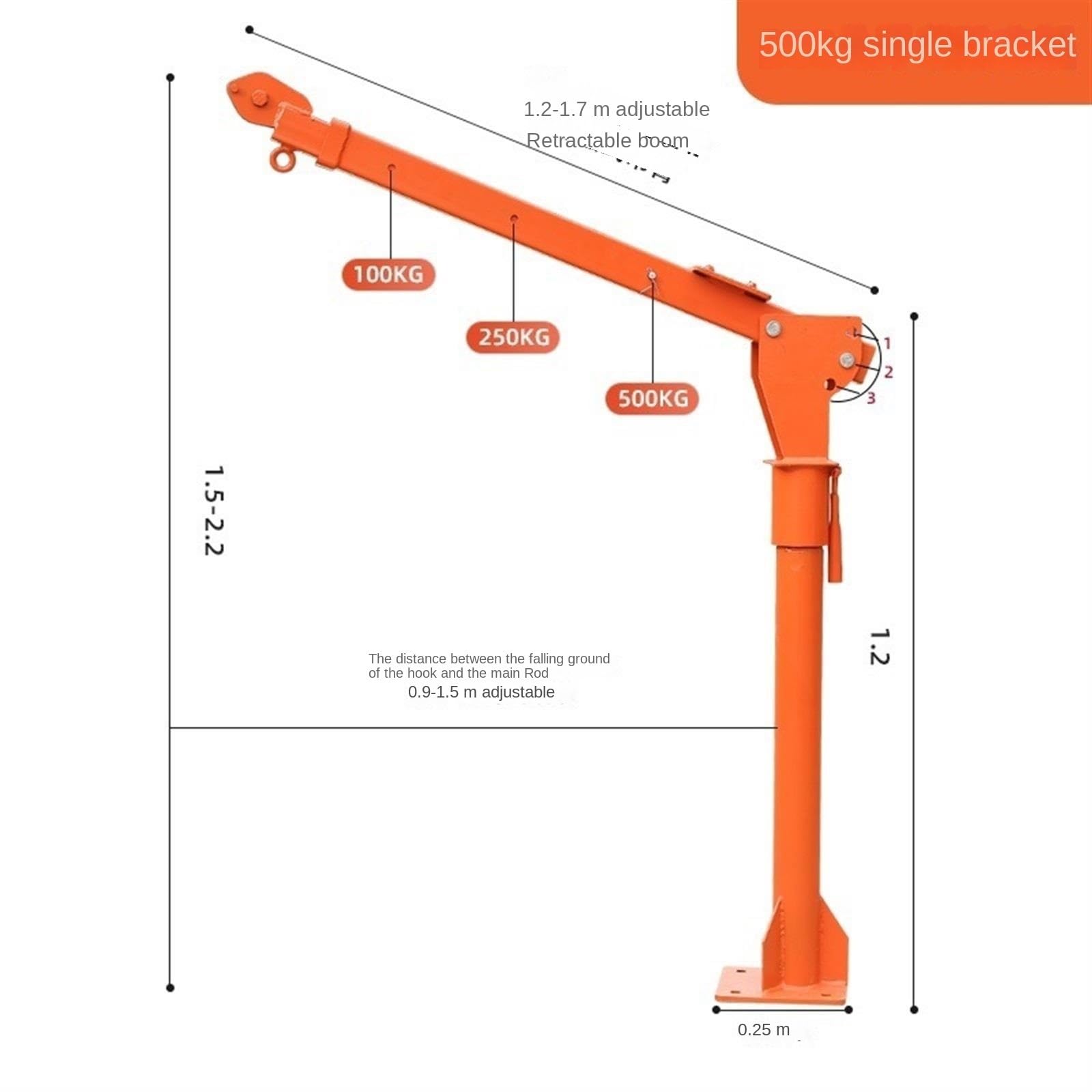 Truck-Mounted Crane, 12v/24v/220V Truck-Mounted Crane, 500kg/800kg/1 Ton Truck Household Lifting Small Crane MINGPING(500kg only Shelf)