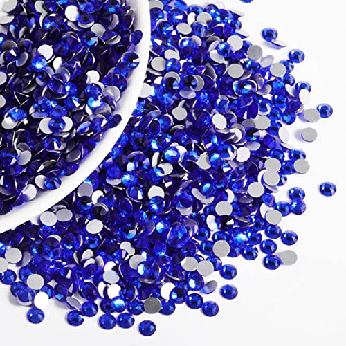 Image of Beadsland Flat Back Crystal Rhinestones Bulk, Sapphire, SS30, 2880pcs | Flatback Glass Gems for Nails Crafts Clothes DIY Decoration, Glue Fix, 6.3-6.5mm,Royal Blue