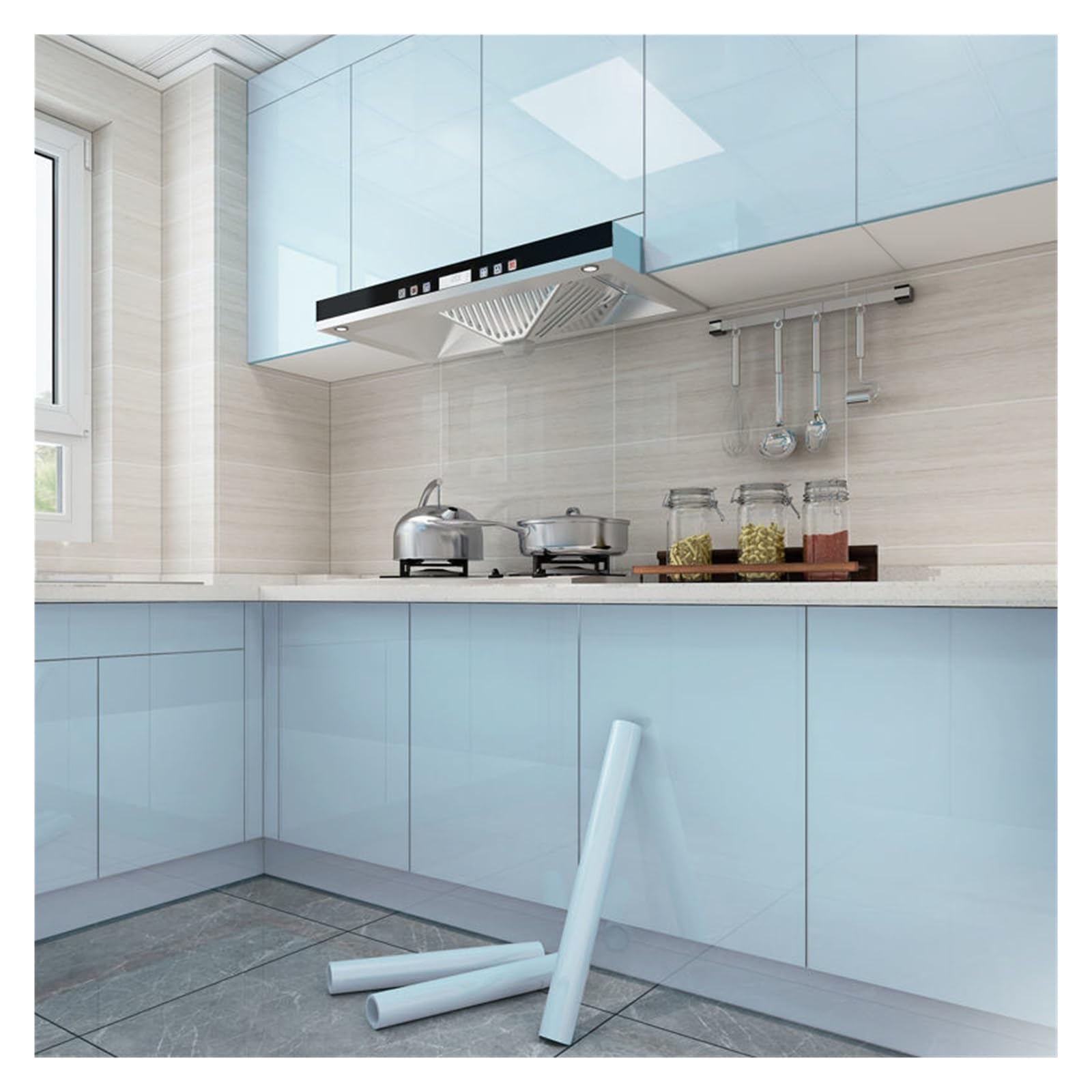 PVC Self Adhesive Wallpaper Wall Stickers Cabinet Wallpapers Vinyl Desktop