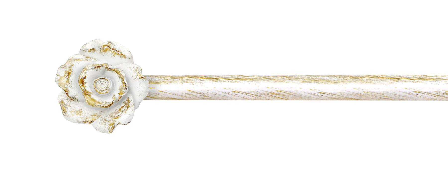 Bastone per Tende Estensibile Shabby Chic White & Gold Bouquet Collection 160-300 cm