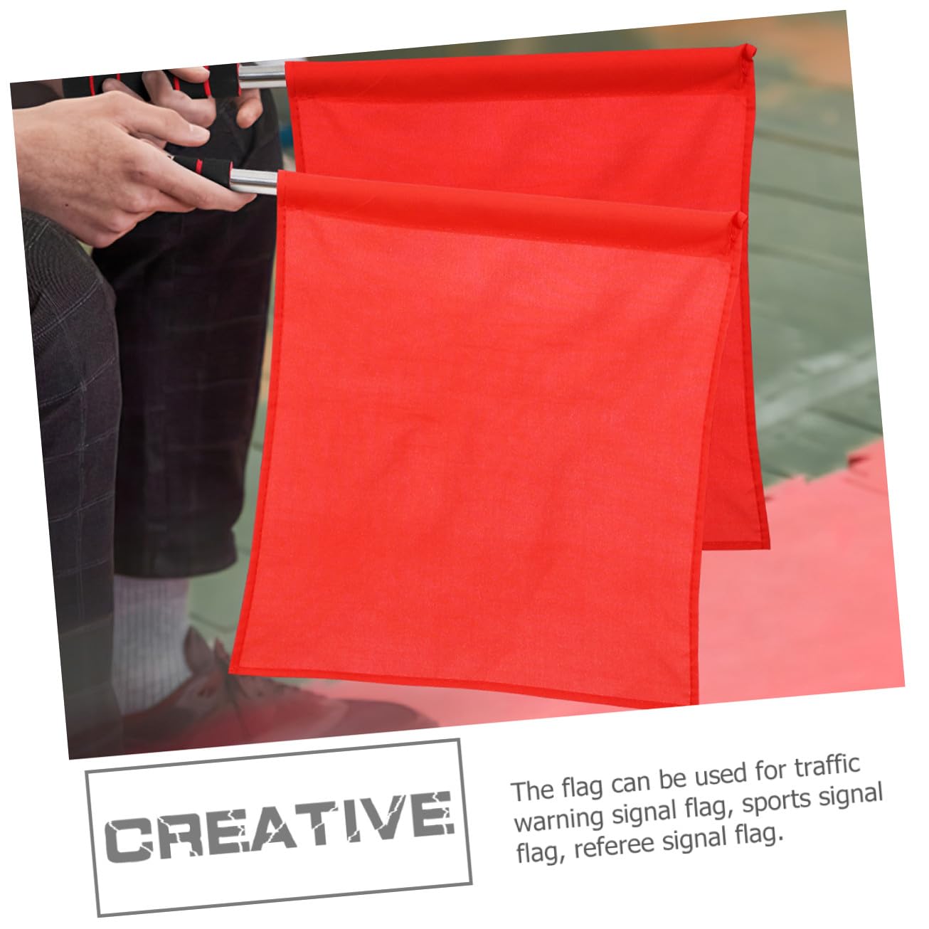 Alipis Drapeaux de Signalisation Arbitre 3 Pièces Rouge Polyester Léger Drapeau de Course pour Football Athlétisme Compétition Sportive Extérieur
