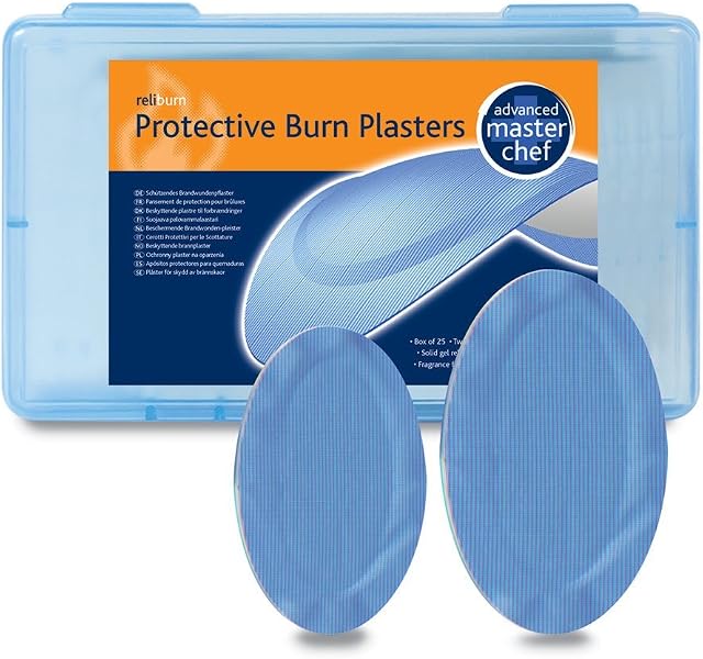 RELIANCE MEDICAL 410 Dependaplast Reliburn Protective Blue Advanced Dressing Hydrogel Burn Plasters Encourage Faster Healing Wounds Comes In Blue Plastic Box, Sterile (Box Of 25)