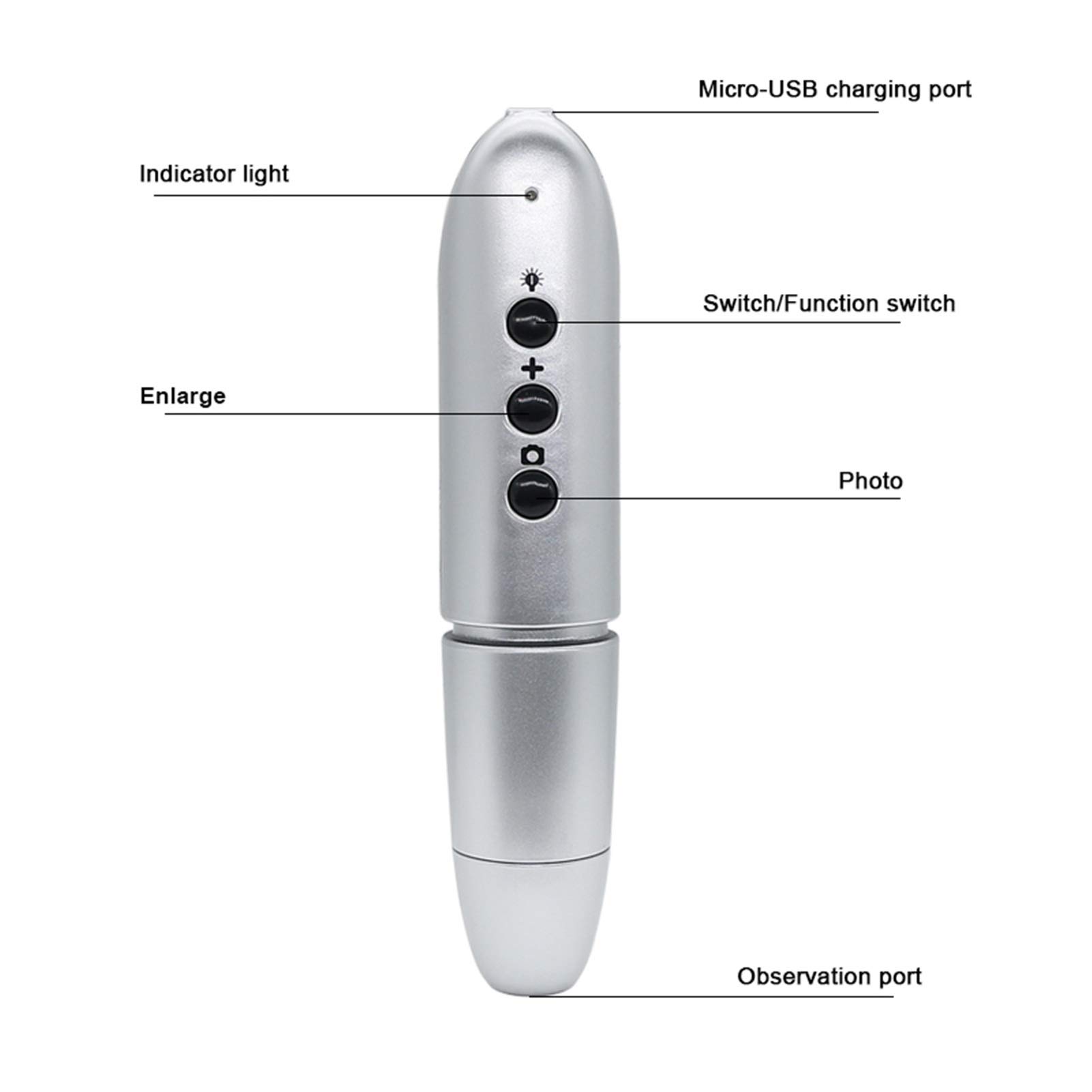 Microscopio Digital, Microscopio Digital, analizador de Piel 100x USB o Zoom inalámbrico, análisis luz polarizada UV LED