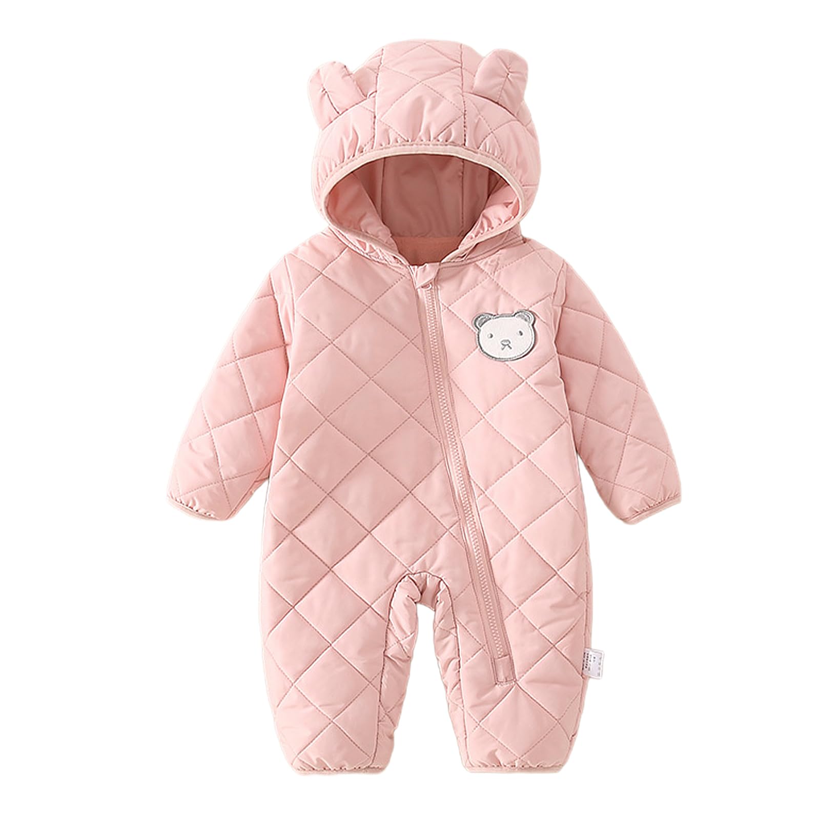 WYTbaby Traje de nieve para bebé recién nacido, mameluco de invierno con capucha para bebés y niñas de 3 a 24 meses