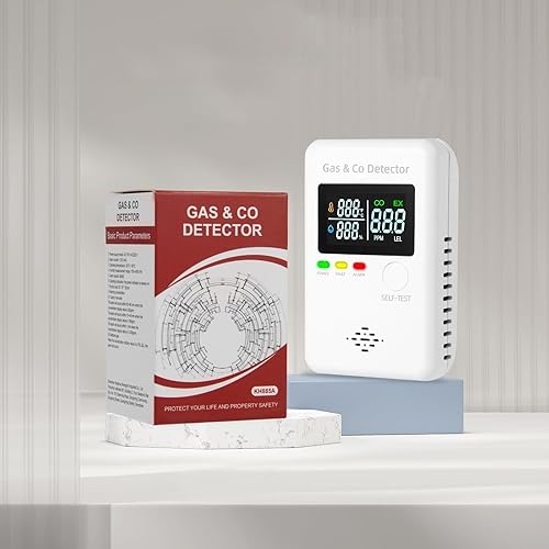 Miniatura 7 de Detectores combinados de gas natural y monóxido de carbono, pantalla y monitor en tiempo real 4 en 1, detección de baja concentración, detector de