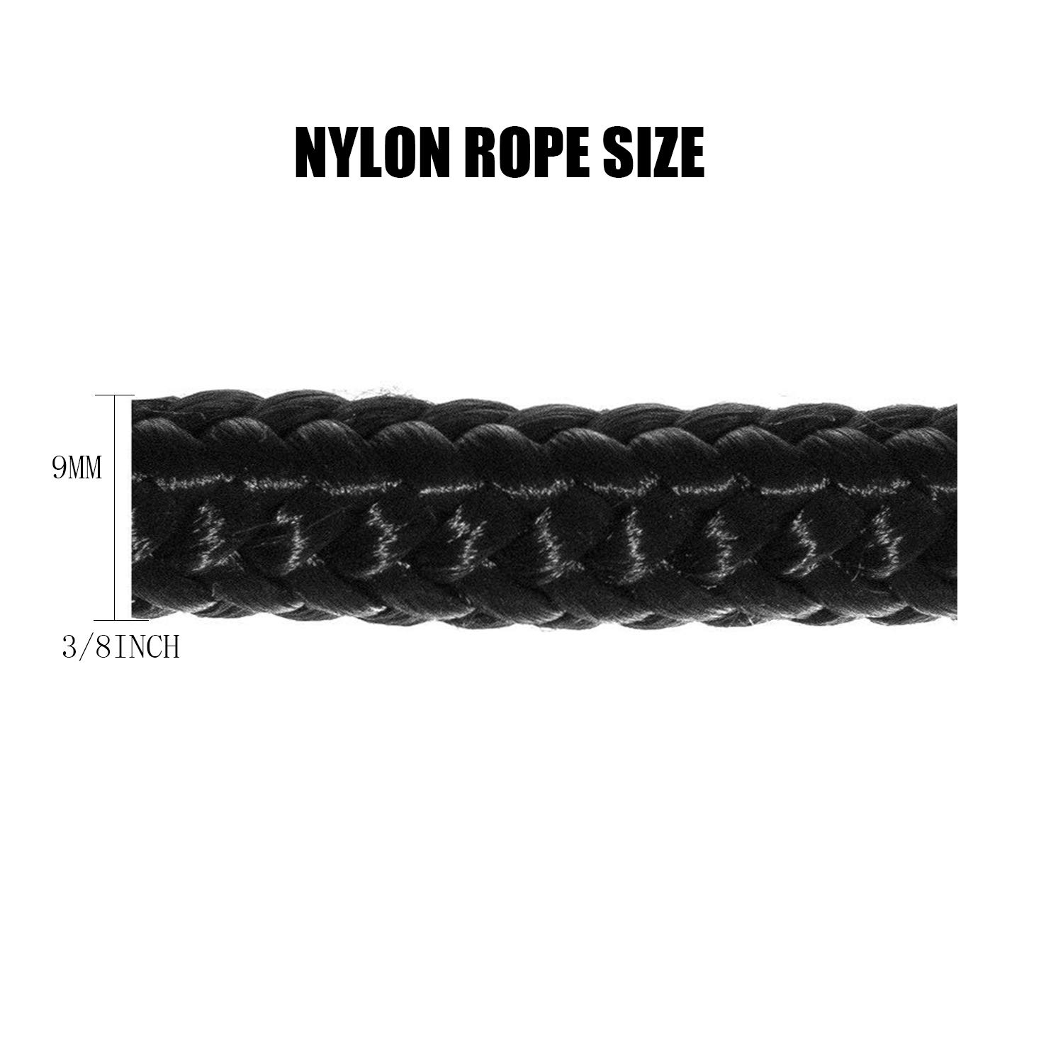 9mm Black Nylon Rope,100feet 3/8inch Paracord Braided Utility Rope