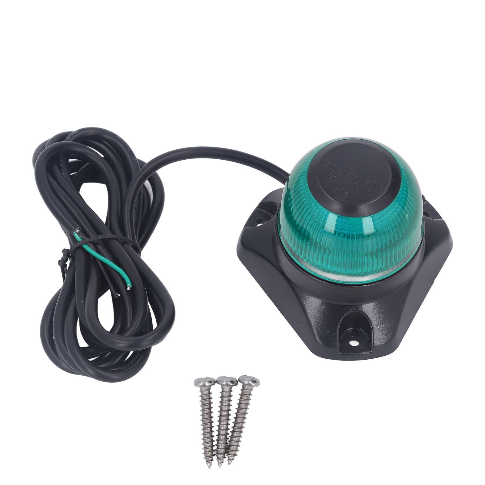 Luce di navigazione a LED per barche, luce di poppa marina, luce di navigazione pieghevole impermeabile IP67 antiabbagliamento con consumo di energia basso di 3 W per yacht da (Verde 2NM 101LM)