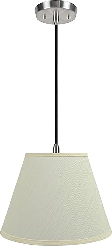 Miniatura 1 de Aspen Creative 72684-11 - Lámpara colgante de techo colgante con pantalla de tela imperio de transición dura, 13 pulgadas de ancho