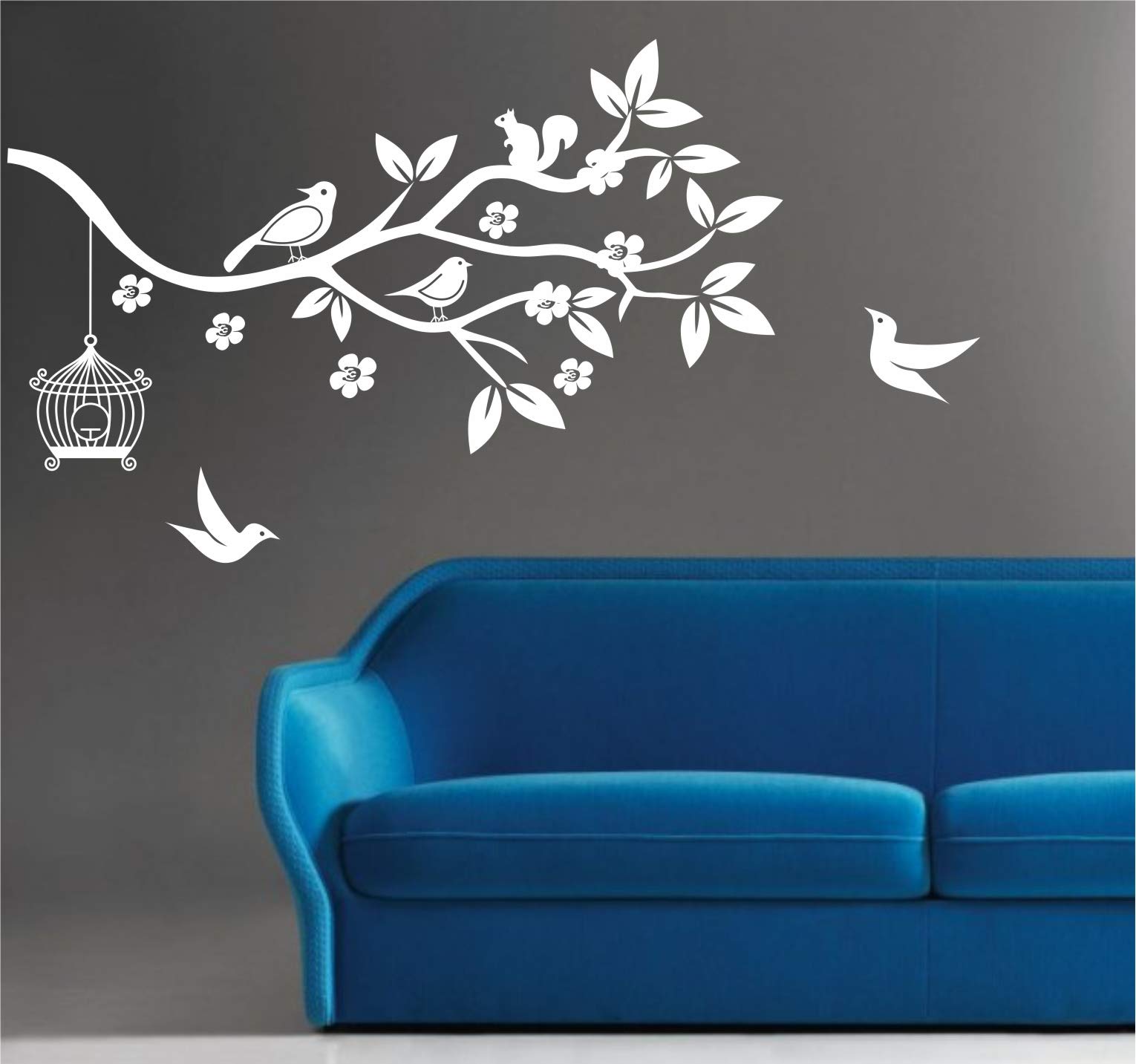 Sticker Yard Decal Beautiful Branch Cage with Birds Wall Stickers for Living Room, Bedroom, Office - Multicolor, Standard Size (B08241RMY3) Amazon Price History, Amazon Price Tracker